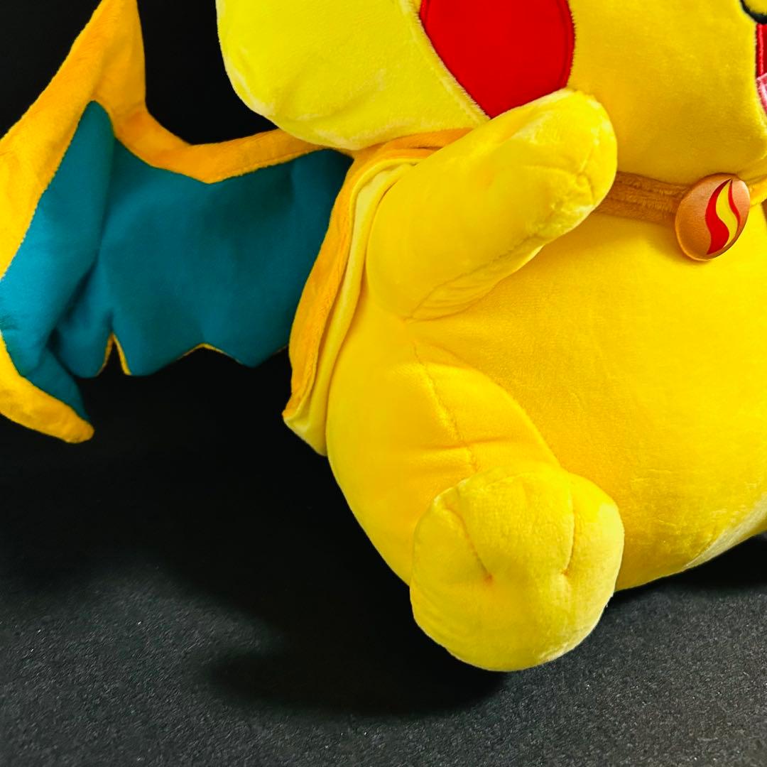 ピカチュウ メガリザードンY Ver メガサイズぬいぐるみ ポンチョ