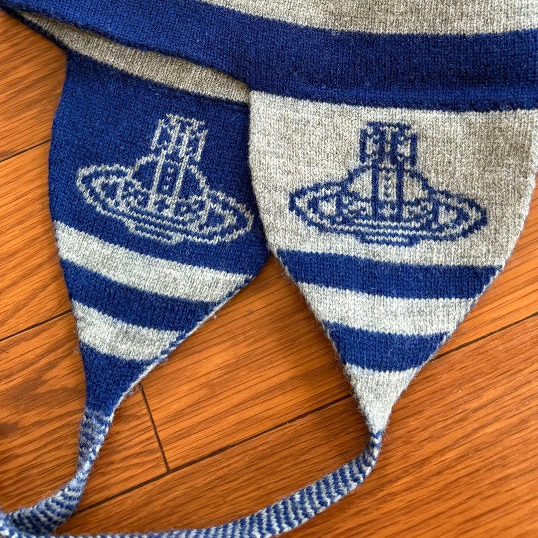 美品/レア色正規品 Vivienne Westeoodオーブ/耳当て付ニット帽