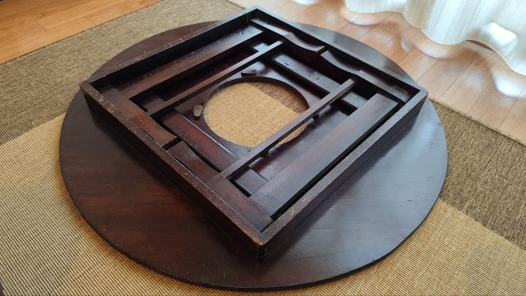 ちゃぶ台　丸　テーブル　火鉢穴　囲炉裏　折りたたみテーブル　アンティーク