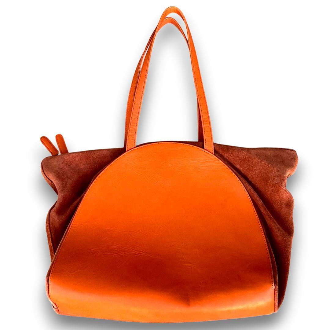 ヨーガンレール　トートバック　ハンドバック　ビジネスバック　がま口　オレンジ