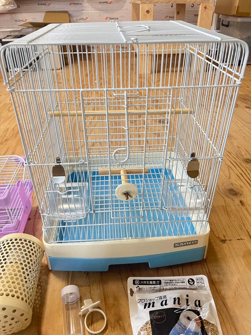 【セット】鳥かご、ヒーター、インコ飼育グッズ