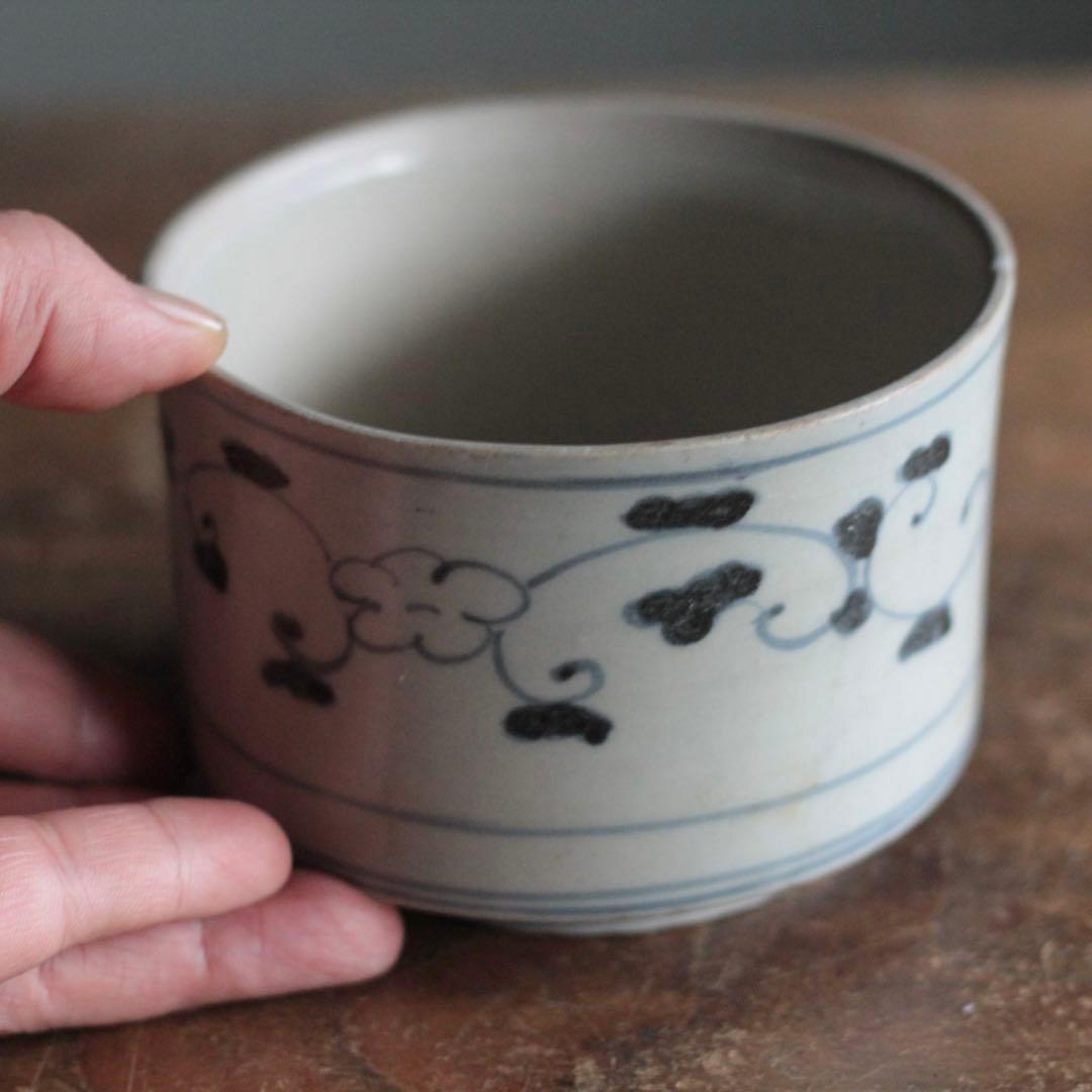 古伊万里 染付 半筒 茶碗 古美術 古道具 アンティーク