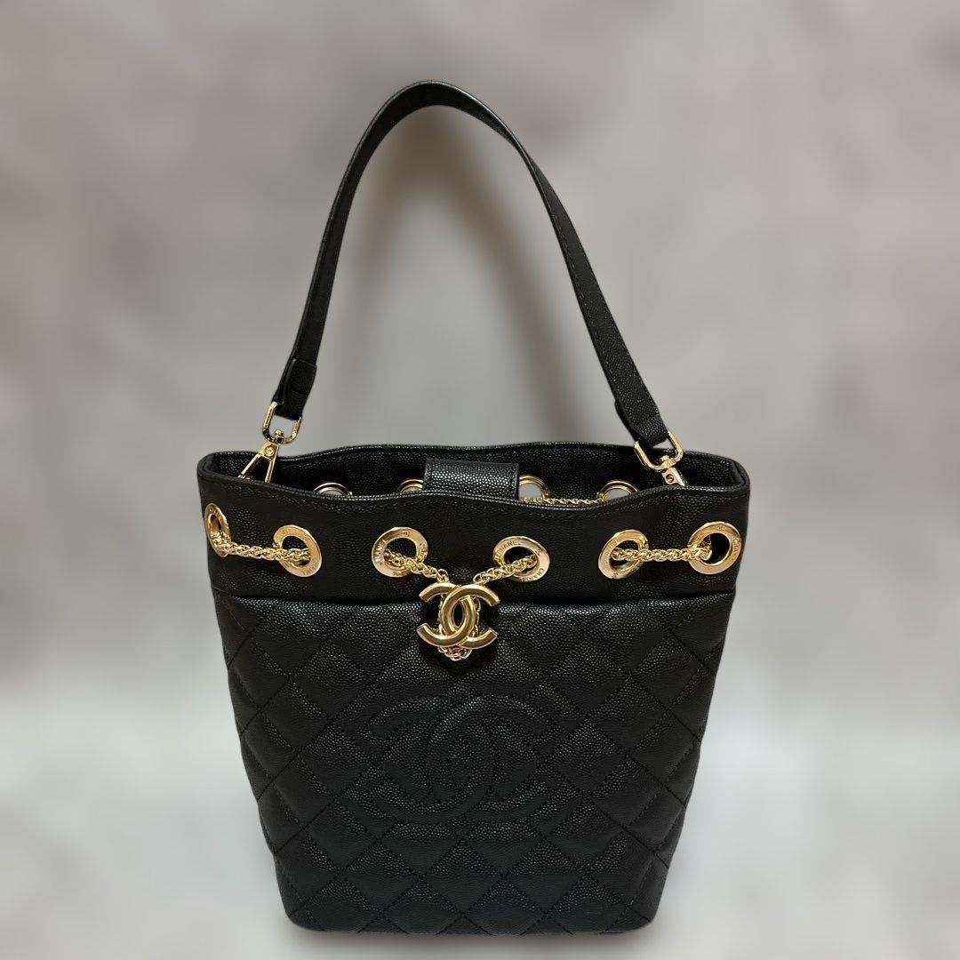 CHANEL 黒 キルティング ショルダーバッグ2WAY