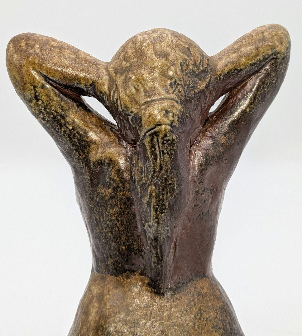 木南知加選 備前焼 裸婦像 共箱合布 置物 陶像 細工物 陶彫 オブジェクト