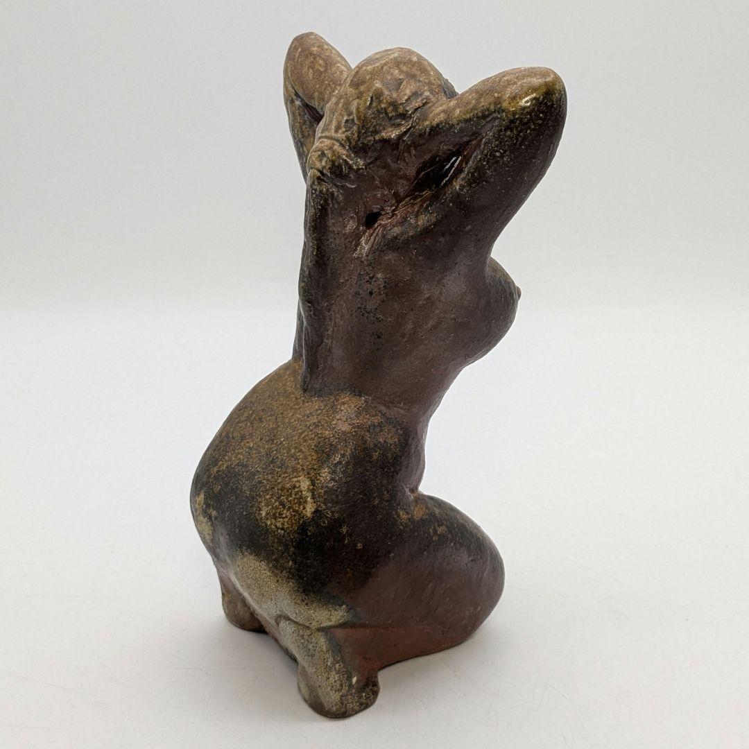 木南知加選 備前焼 裸婦像 共箱合布 置物 陶像 細工物 陶彫 オブジェクト