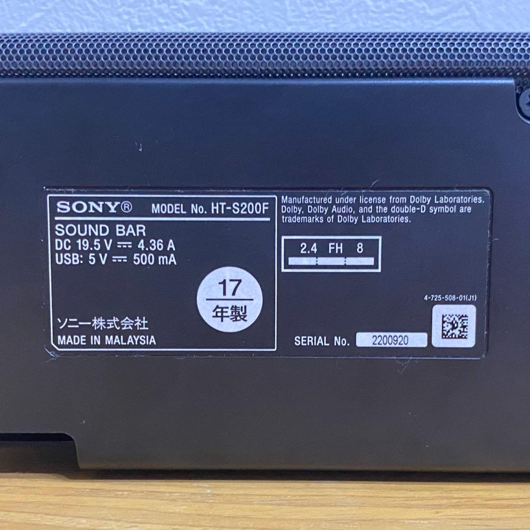 ◎美品 SONY サウンドバー HT-S200F リモコン 元箱付