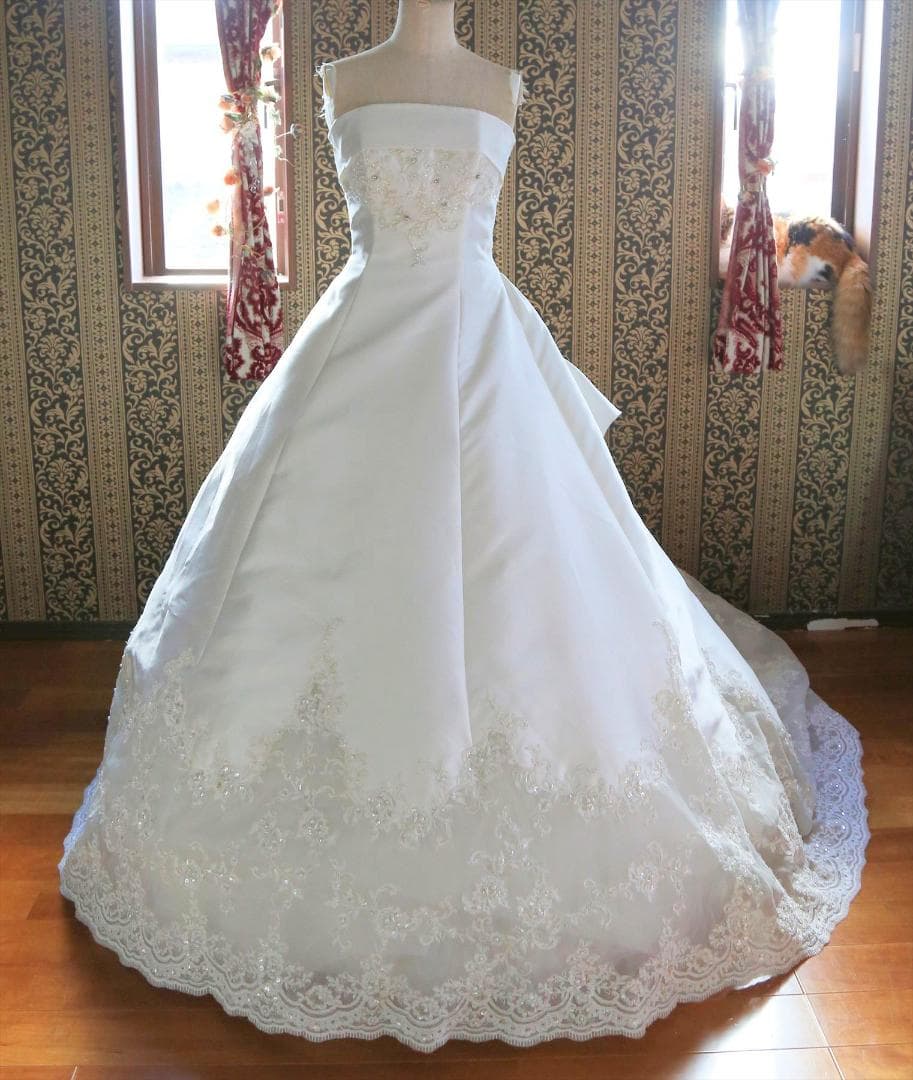 571ナチュラルビューティー高級ウエディングドレス11号13号15号編み上げ