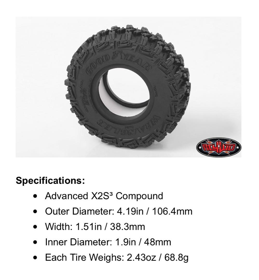 RC4WD グッドイヤー　ラングラー　1.9タイヤ