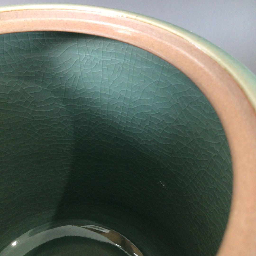 Ｒ７６５　水指　『青珍窯　梁命煥造』『高麗青磁水指』　共箱　茶道具