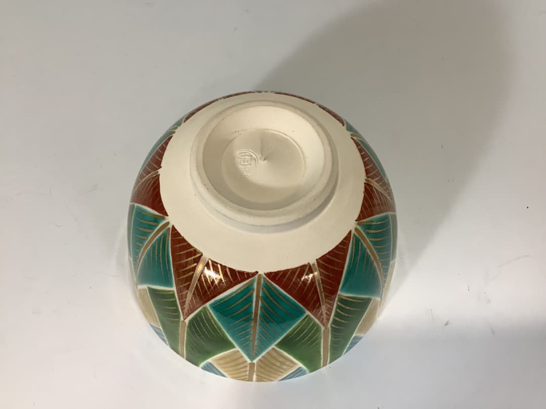 茶碗　色絵松並木　森里陶楽