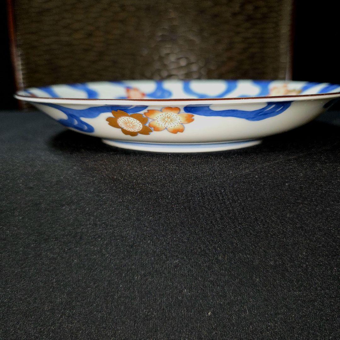 ご購入者様ご確認用　②深川製磁　希少　川に桜　中皿　18.5cm 　絵皿　1枚