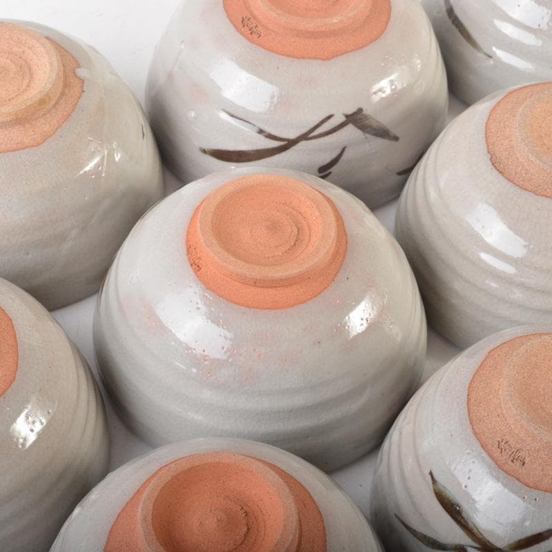 Pan茶道具　平安　宮川香雲作　絵唐津　数茶碗　九客　共箱　M　5833A