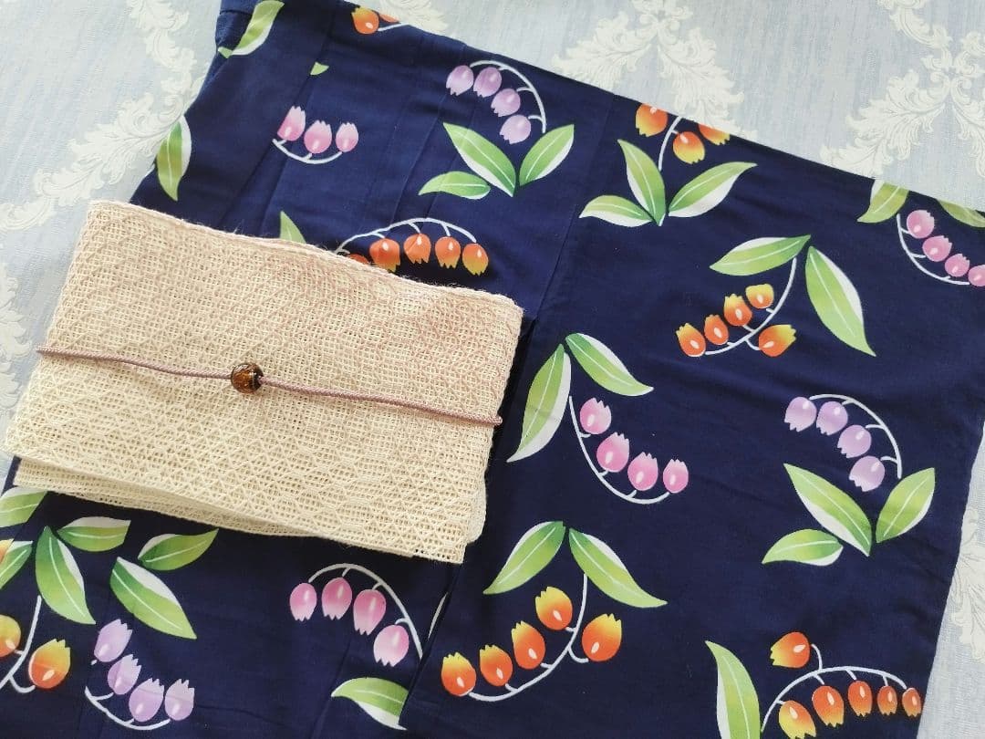 注染染め 手縫い 浴衣 すずらん 鈴蘭 低身長さん