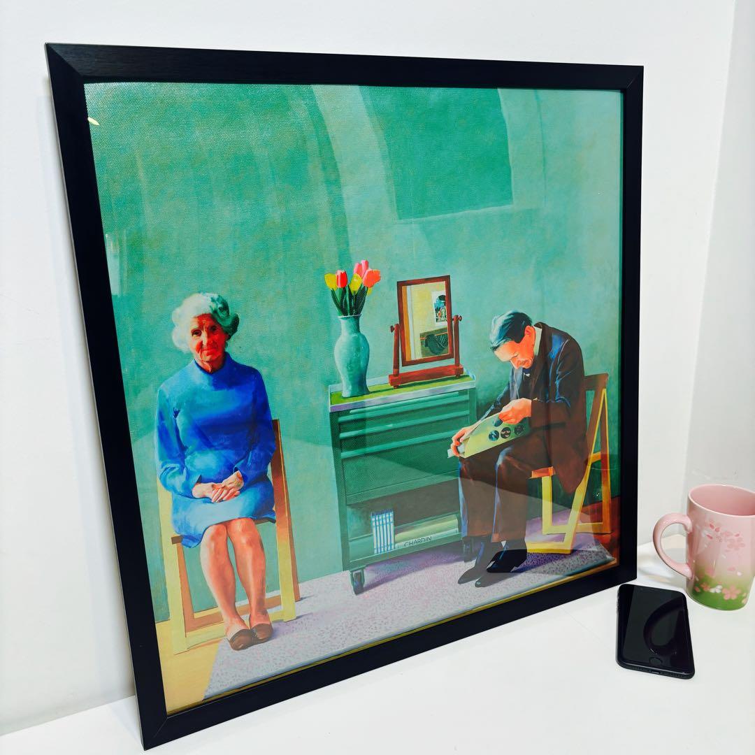 専用出品【額付50cm×50cmポスター】デイヴィッド・ホックニー 「両親」