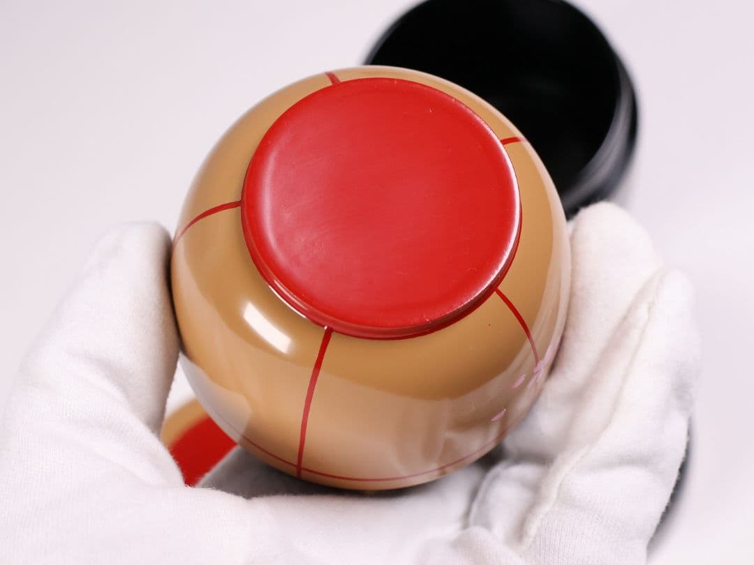 茶道具 棗 2点 ぼんぼり 月と兎 木製 黒塗 白塗 / 土居義峰【CM348】