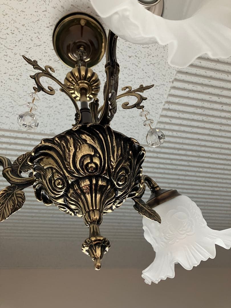 【6/15まで値下げ】スペインハンドメイド/クリスタルドロップ3灯 シャンデリア