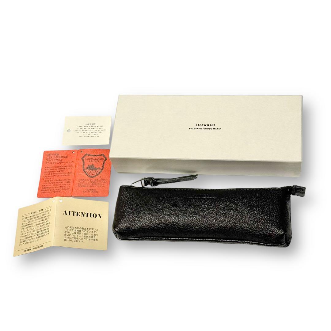 未使用品！ SLOW スロウ ペンケース 筆箱 レザー 本革 ブラック 黒 本革
