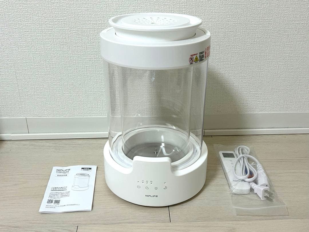 加湿器URURA スチーム加湿器 NIPLIFE リモコン付き アロマ対応