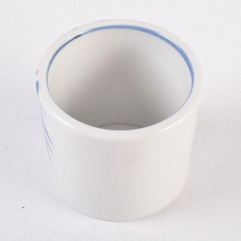 茶道具　紫翠窯　三代　西村徳泉造　染付　竹文　蓋置　共箱　V　8379