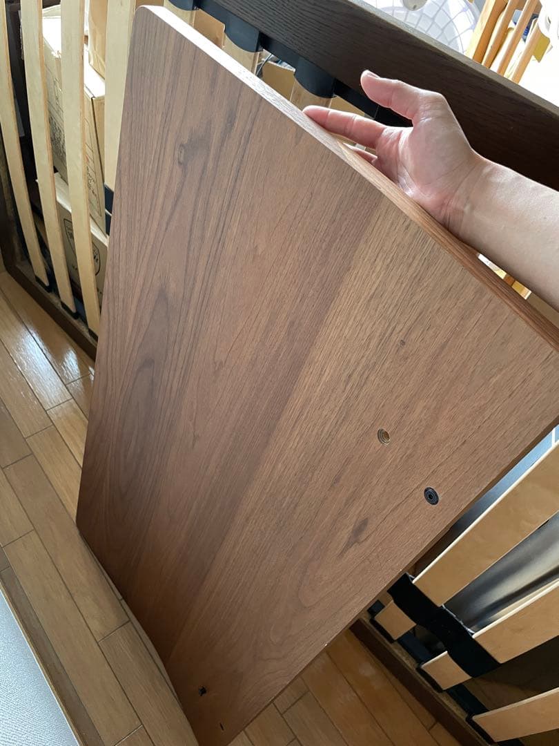 【お値下げ】無印良品　ベッドフレーム（旧型ヘッドボード付）シングル　ウォールナッ