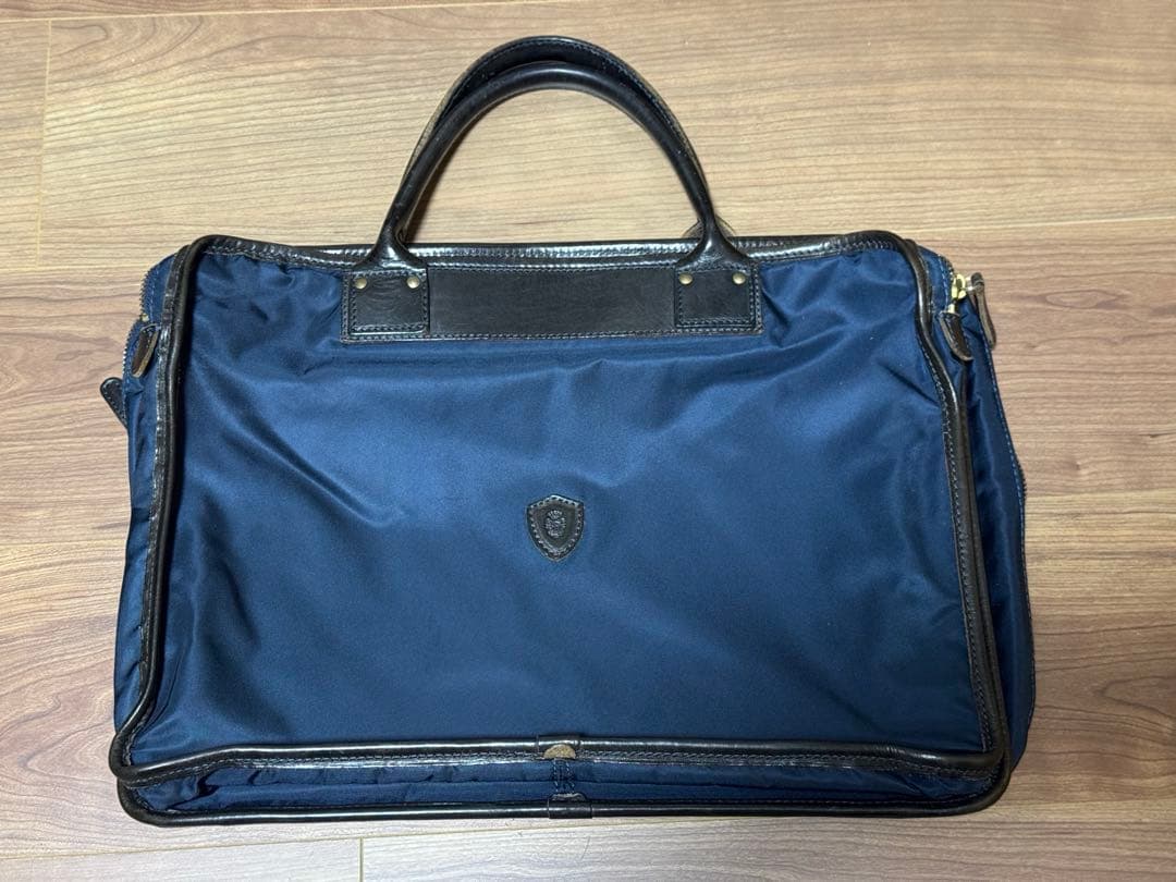 o*u様 フェリージ ビジネスバッグ 1993 ナイロン × レザー ネイビー