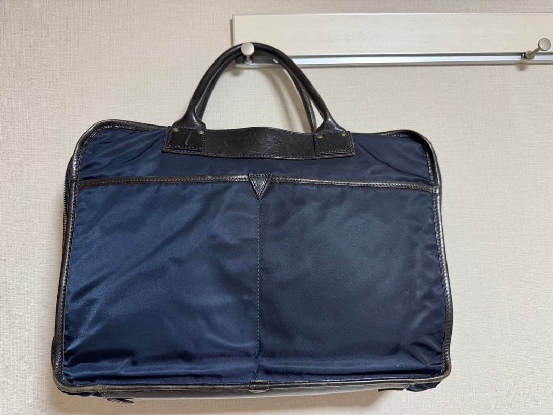 o*u様 フェリージ ビジネスバッグ 1993 ナイロン × レザー ネイビー