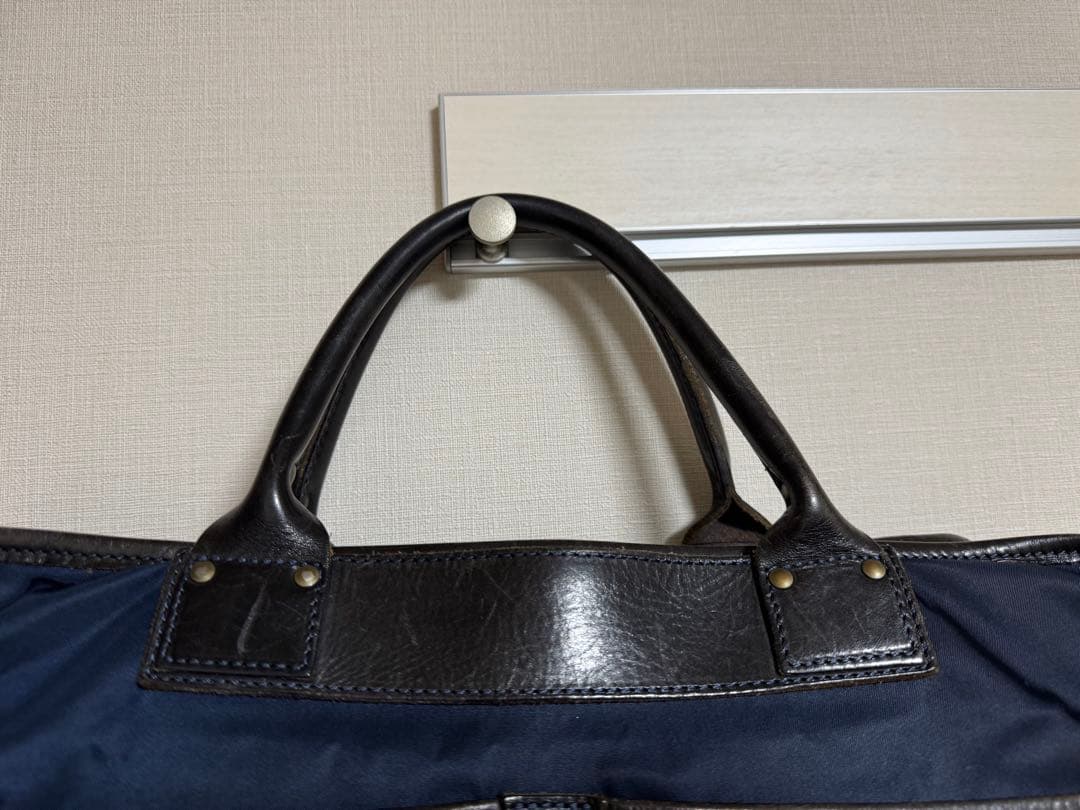 o*u様 フェリージ ビジネスバッグ 1993 ナイロン × レザー ネイビー