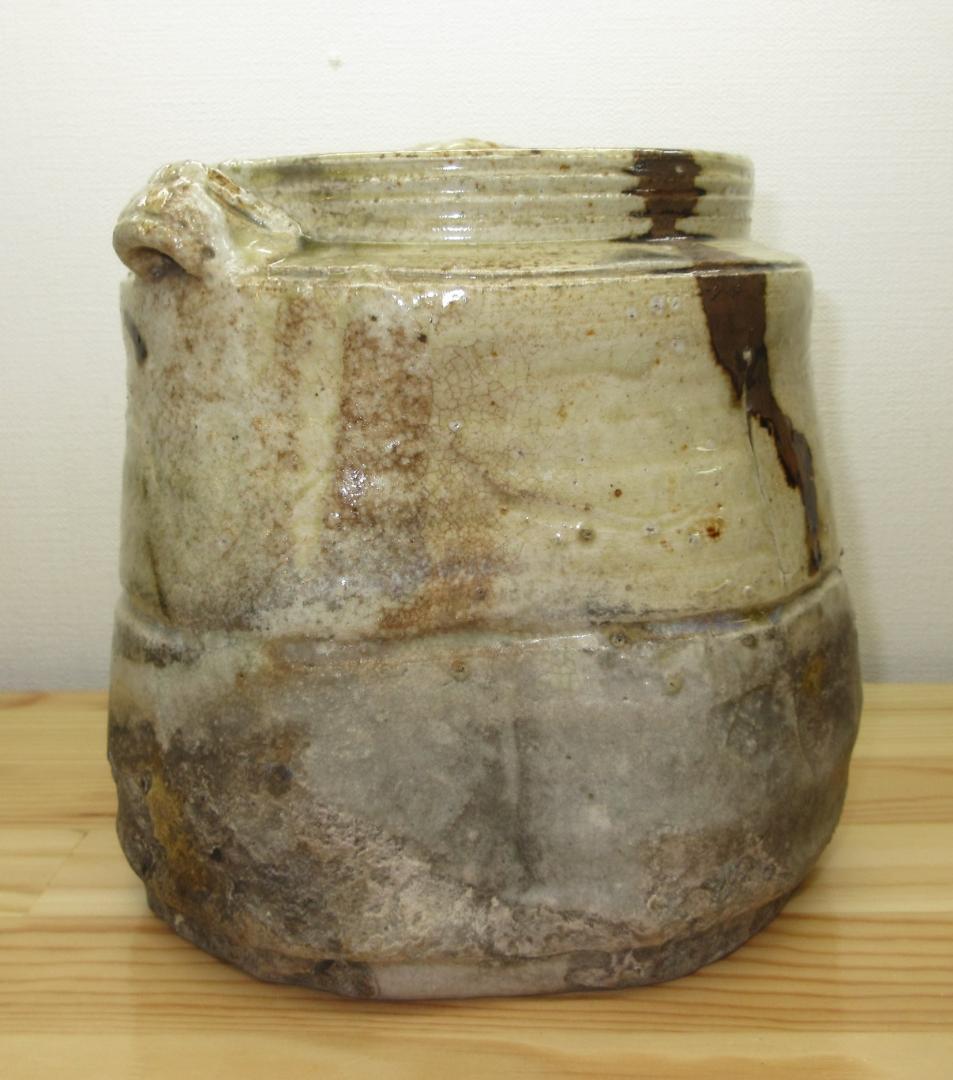 送料込【逢絢亭】茶道具 水指 美濃焼 美濃伊賀 耳付 裏千家書付 加藤光右衛門