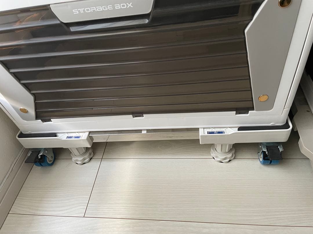 折りたたみ　スタッカブル収納ボックス XL5段+台車セット 全方向から取り出せる