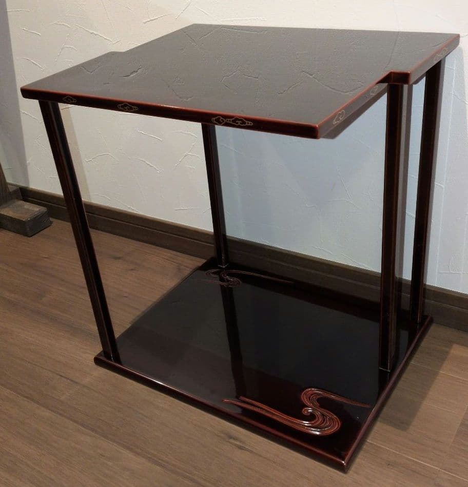 山雲棚 茶道具 木製 漆塗り 組立式 木箱入り 美品