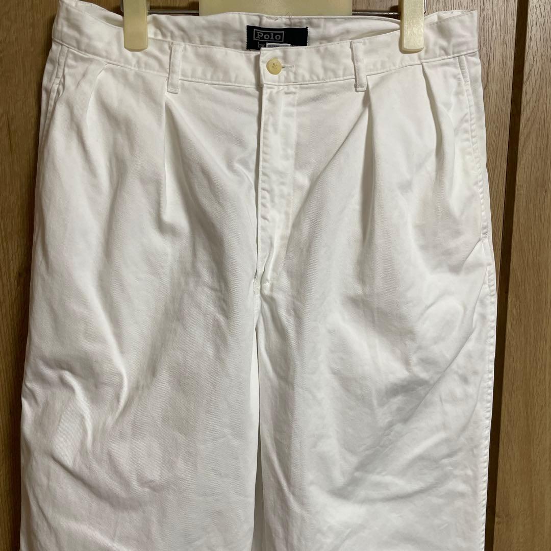 90's Polo Ralph Lauren チノパン　ポロチノ　ホワイトW32