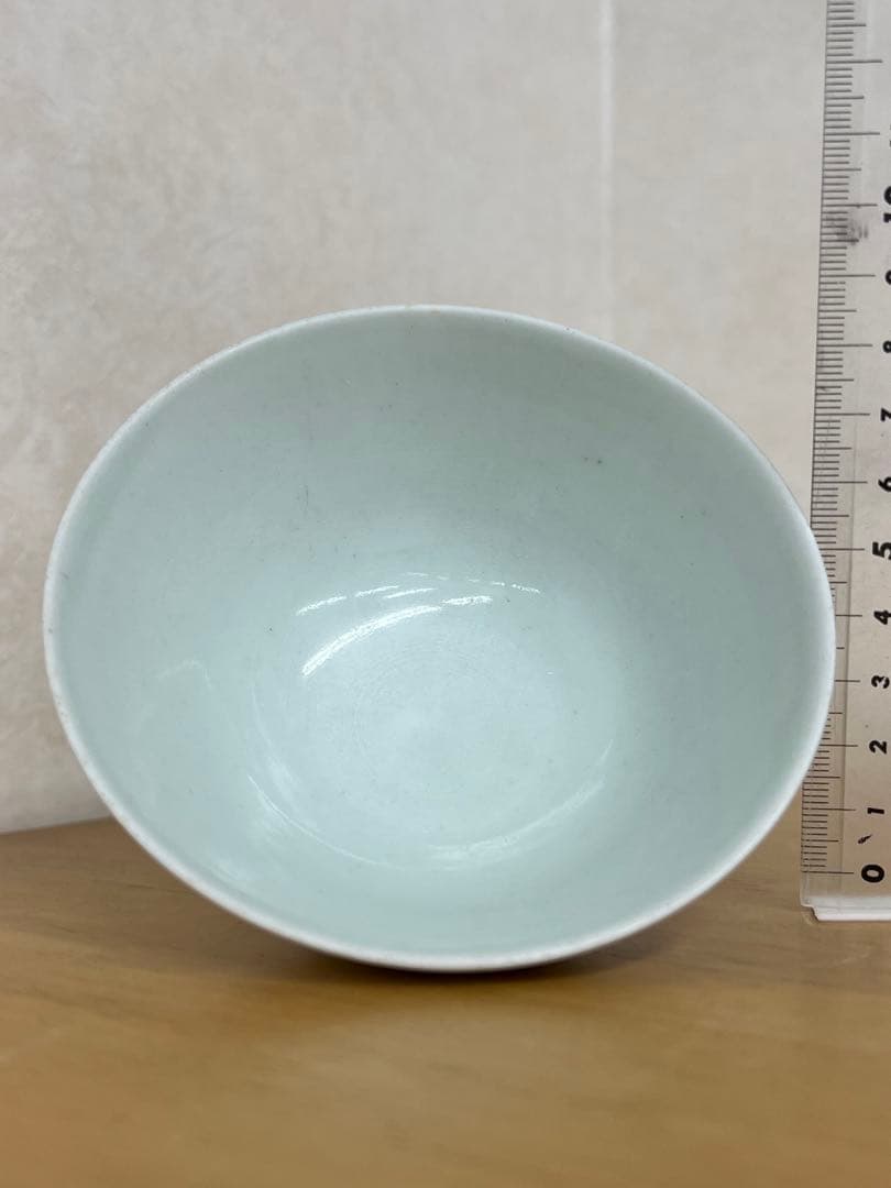 明治 右衛門 日本製お茶碗　名品　アンティーク唐物　古美術品　　骨董　江戸　青磁