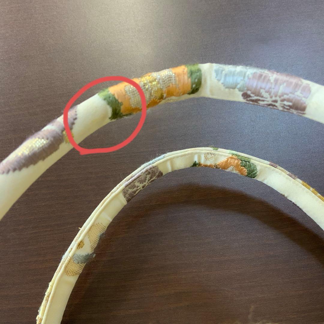 【井澤屋】利休バッグ　和装用バッグ クリーム色 唐織　707292