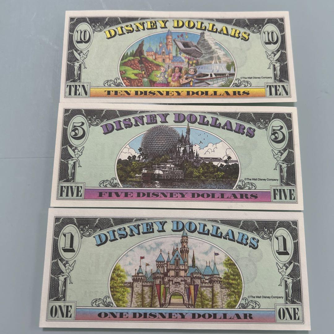 ディズニーダラーDisney Dollars セット 1ドル 5ドル 10ドル