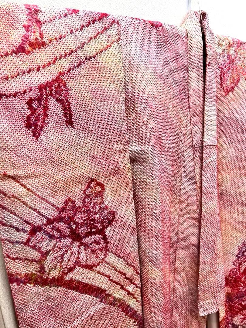 総絞り振袖　正絹　成人式振袖