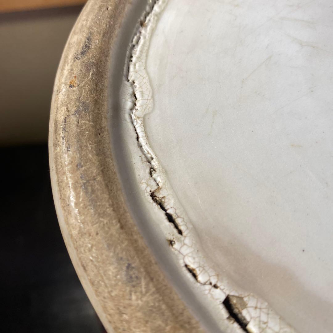 中国古玩　色絵華図四耳壺