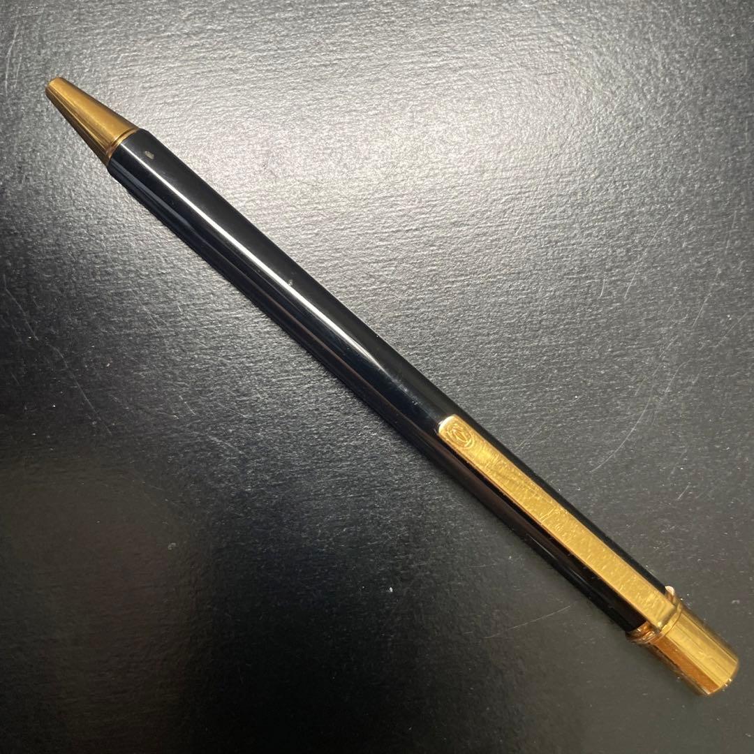 Cartier カルティエ　ツイスト式ボールペン　ブラック/ゴールド　美品