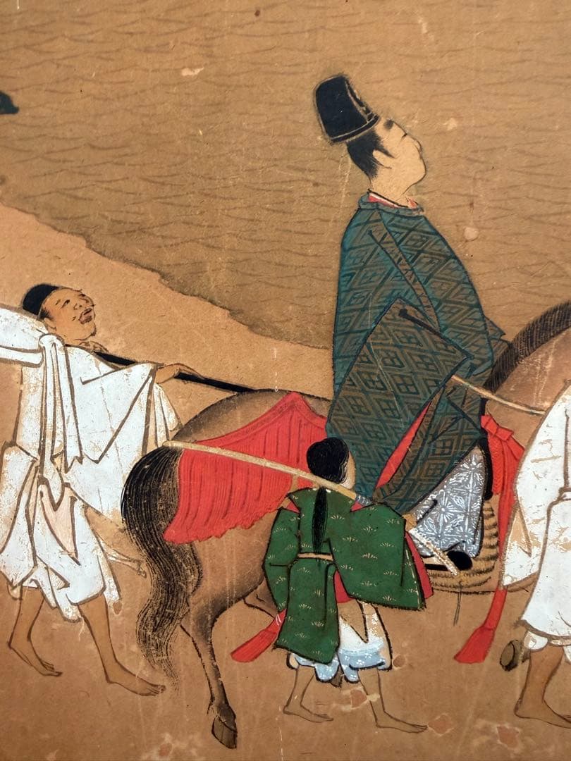 伝統的な日本屏風 大型 金屏風 二曲屏風 アンティーク