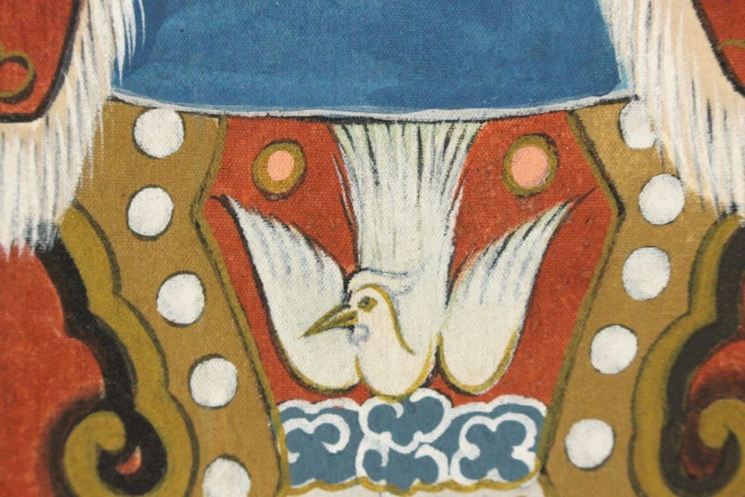 No5363 掛軸　台湾画家　韓宗湘　中国皇后図　絹本着色　唐物　肖像　送料無料