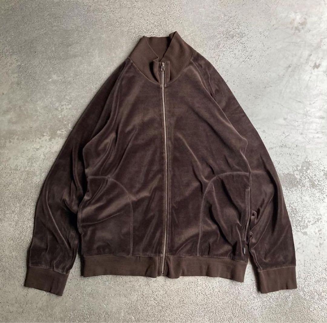 90’s ベロア トラックジャケット L ブラウン 古着