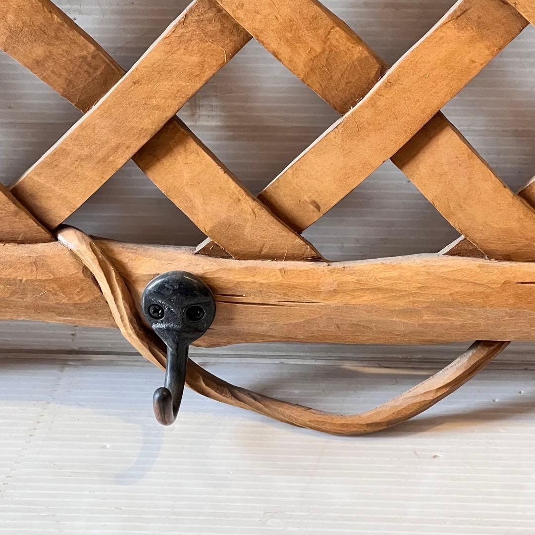 一点もの　木彫り　木製　ぶどう　ハンガー掛け　帽子掛け　インテリア