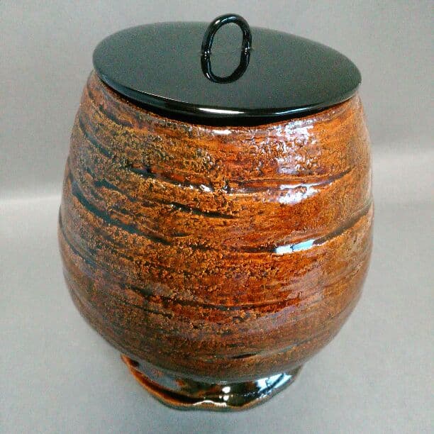 赤楽水指　明胤作　茶道具