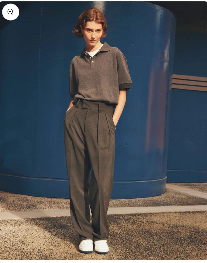 shinzone WIDE POLO ワイドポロシャツ　グレー　新品