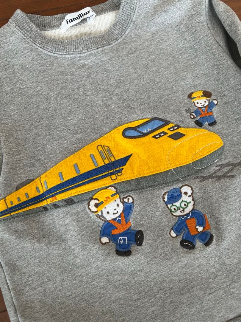 【限定】◆familiar ドクターイエロー トレーナー 110◆