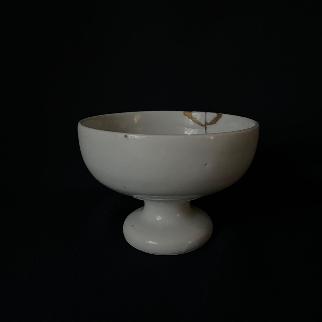 白磁素文盃洗　金継ぎ