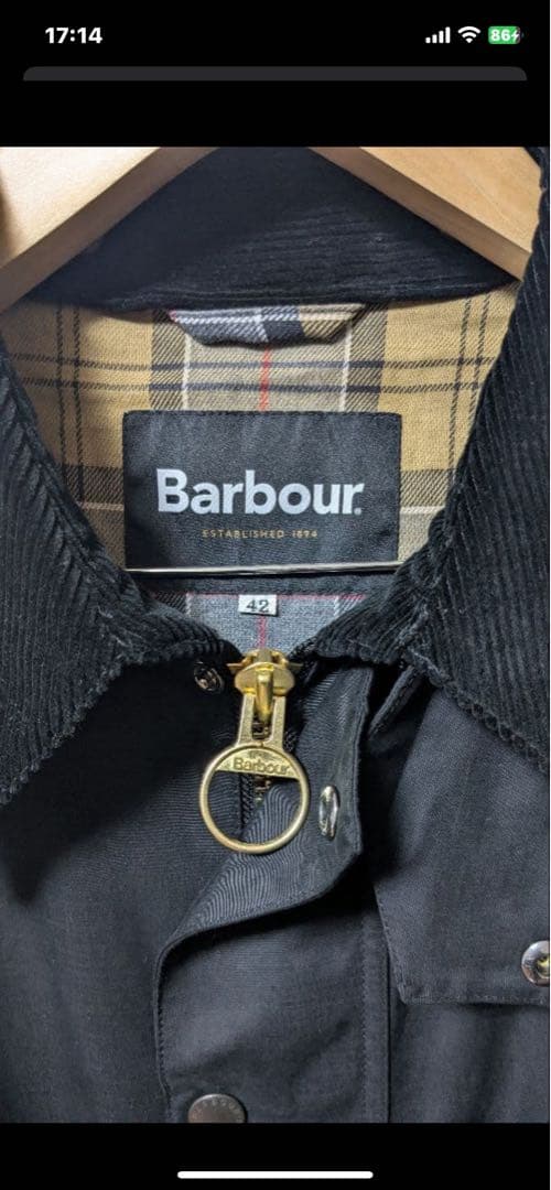 早い者勝ちです！専用無し。Barbour ブラック42