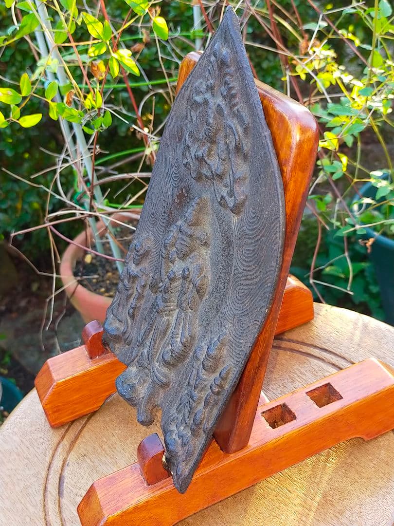 ♥仏像　中国　北魏様式　観世音菩薩　三尊像　桐箱付き　観音様　骨董品