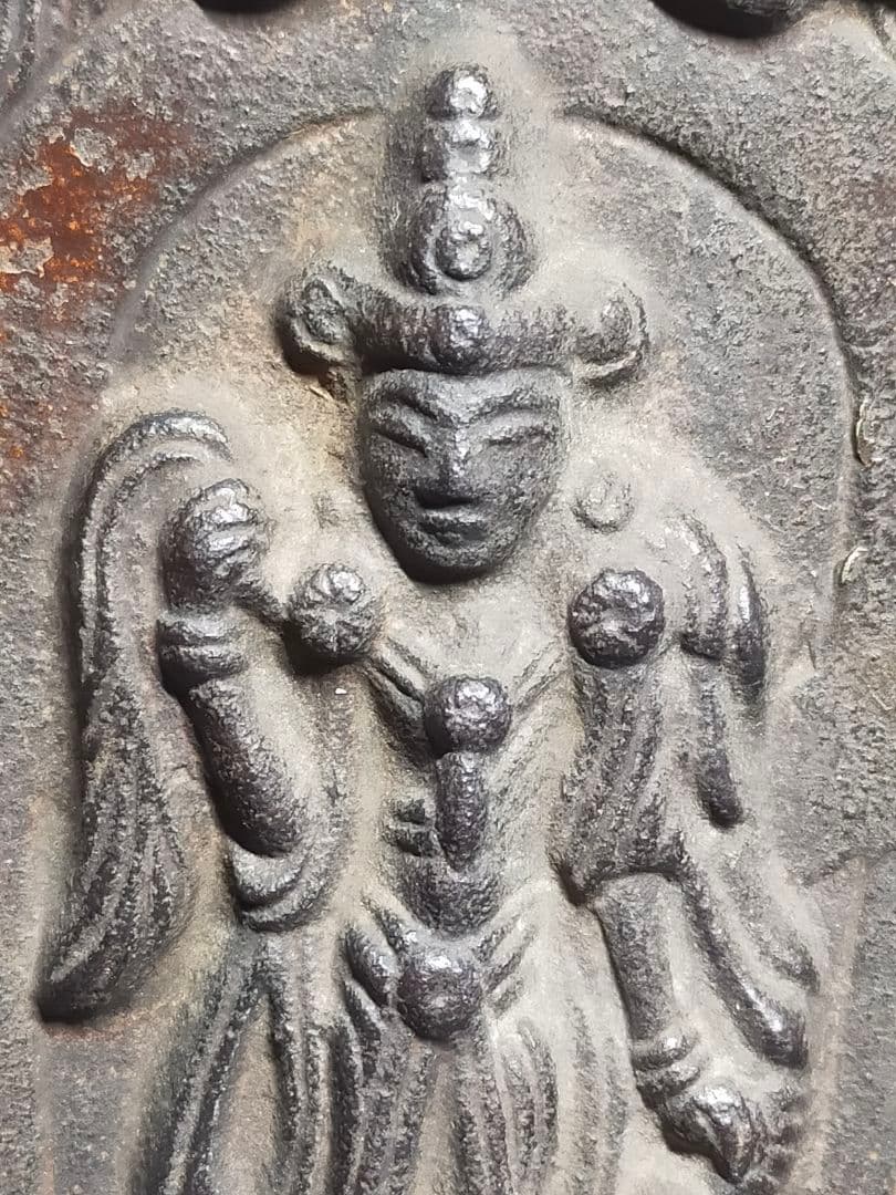 ♥仏像　中国　北魏様式　観世音菩薩　三尊像　桐箱付き　観音様　骨董品