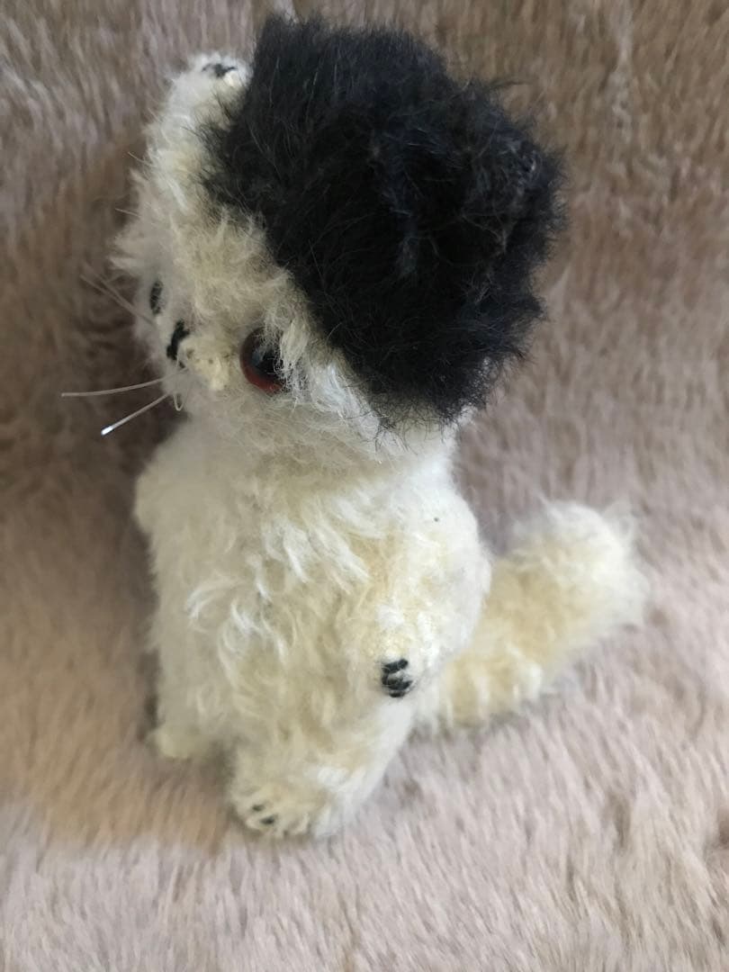 テディベア　加茂美智子　白黒　猫　ぬいぐるみ　テディベア 作家　kamo