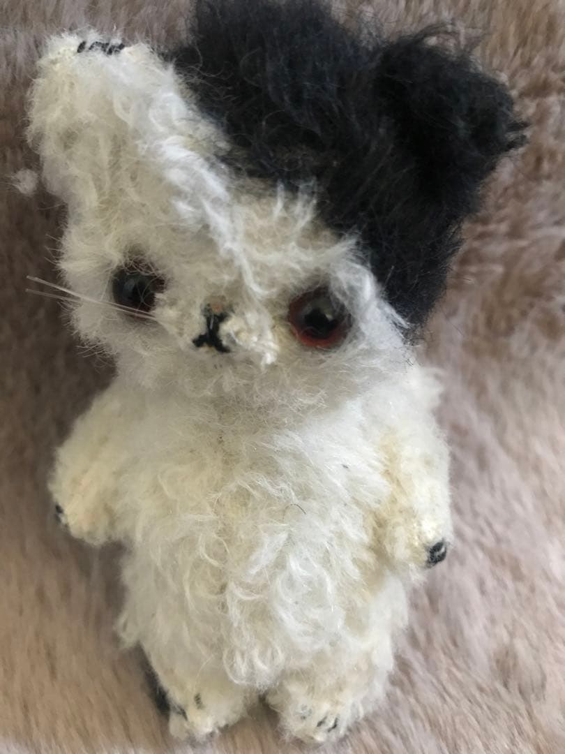 テディベア　加茂美智子　白黒　猫　ぬいぐるみ　テディベア 作家　kamo